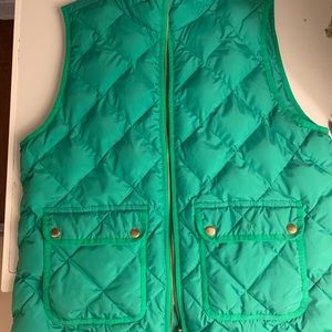 Emerald Green J. Crew Quilted Puffer Vest